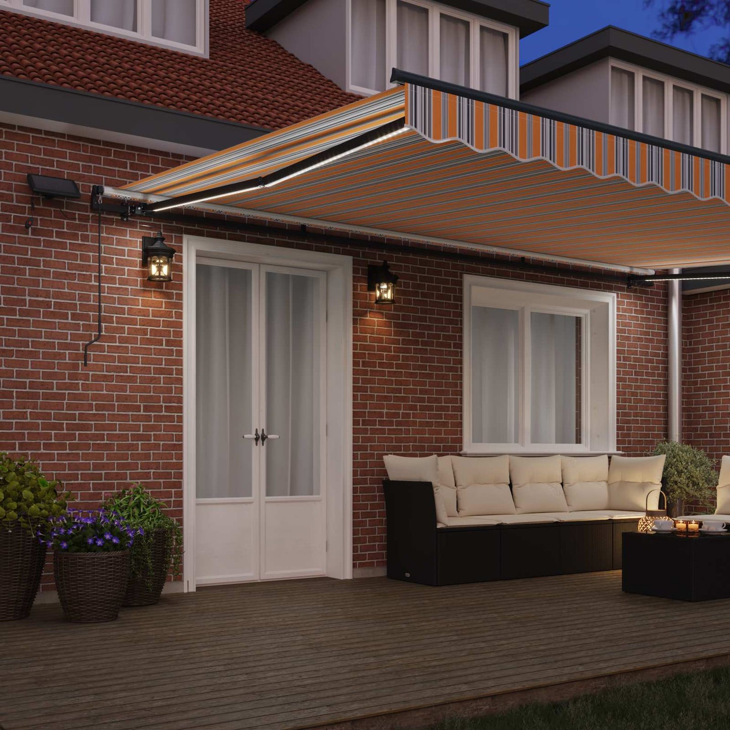 vidaXL Retractable Awning Multicolour 500 x 300 x 165 cm