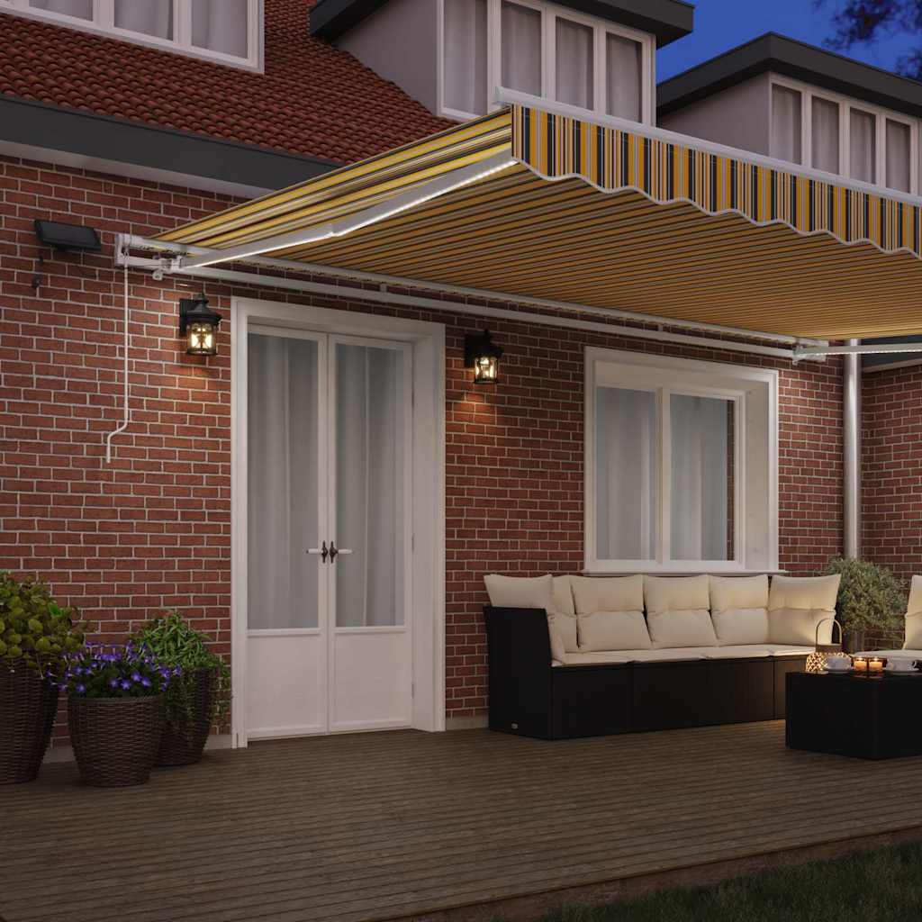 vidaXL Retractable Awning Multicolour 500 x 300 cm Fabric and Steel