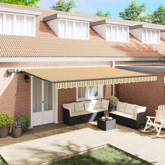 vidaXL Retractable Awning Multicolour 500 x 300 cm