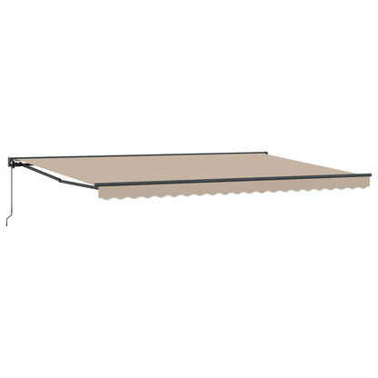 vidaXL Awning Frame Beige 500 x 300 cm Polyester with PU coating