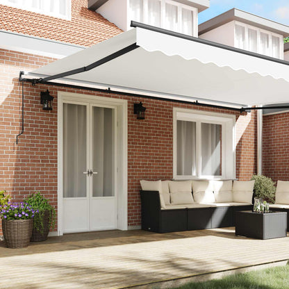vidaXL Retractable Awning White 500 x 300 cm Polyester and Aluminium