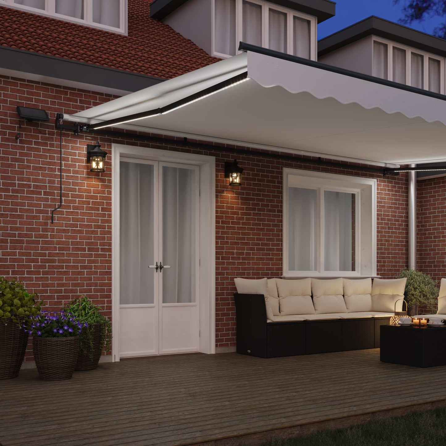 vidaXL Retractable Awning White 500 x 300 cm Fabric and Aluminium