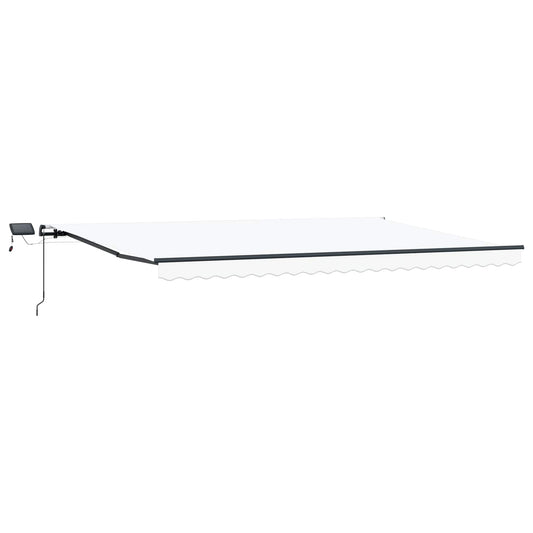 vidaXL Retractable Awning White 500 x 300 cm Fabric and Aluminium