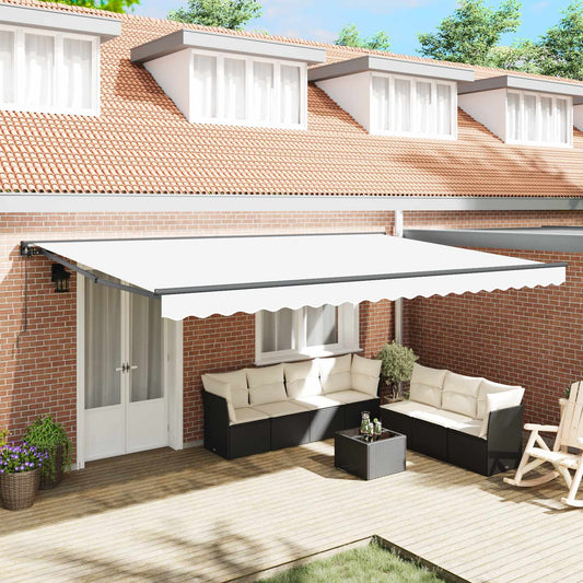 vidaXL Awning Frame White 500 x 300 cm Polyester with PU coating