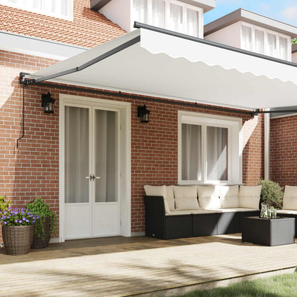 vidaXL Awning Frame White 500 x 300 cm Polyester with PU coating