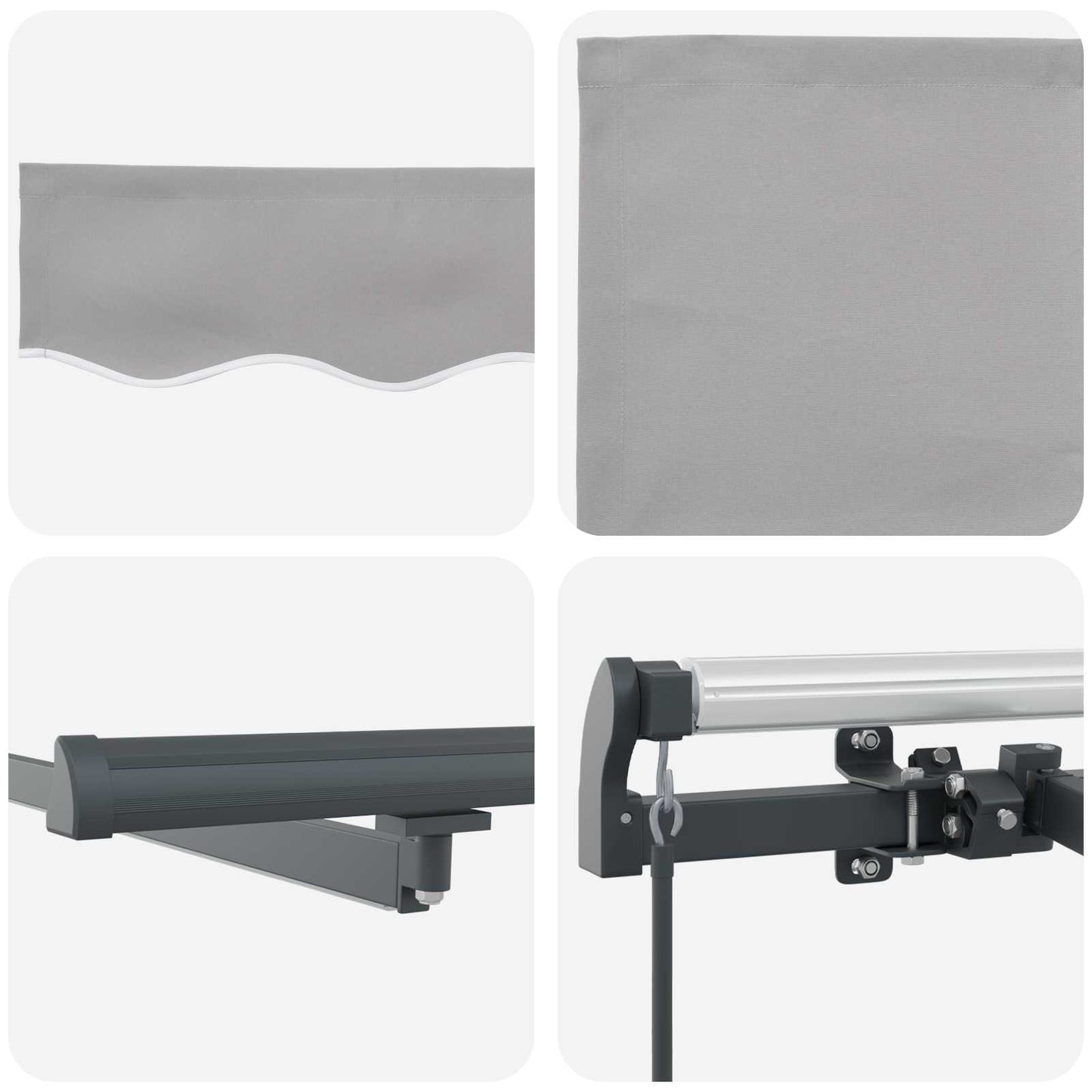 vidaXL Retractable Awning Light grey 500 x 300 cm Fabric