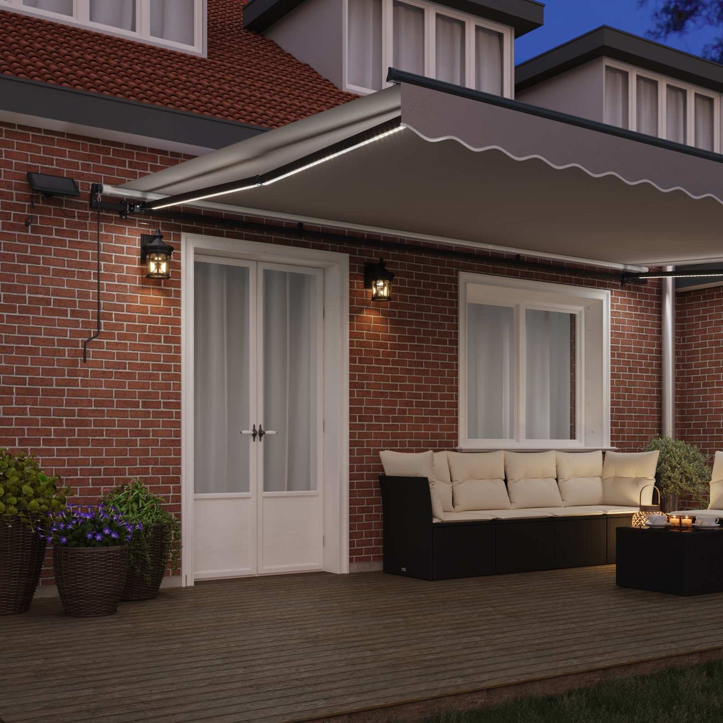 vidaXL Retractable Awning Light grey 500 x 300 cm Fabric