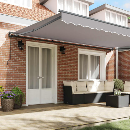 vidaXL Awning Frame Light Grey 500 x 300 cm Polyester with PU coating
