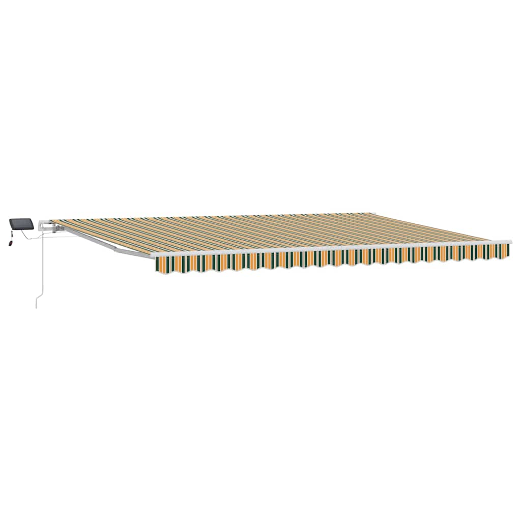 vidaXL Retractable Awning Green and yellow 500 x 300 cm