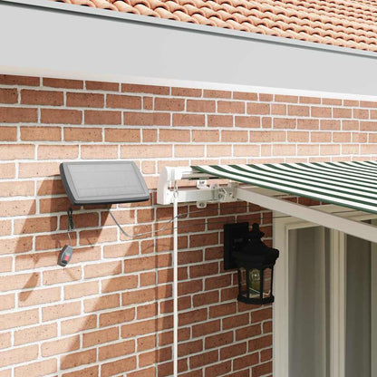 vidaXL Retractable Awning Green and White 500 x 300 cm