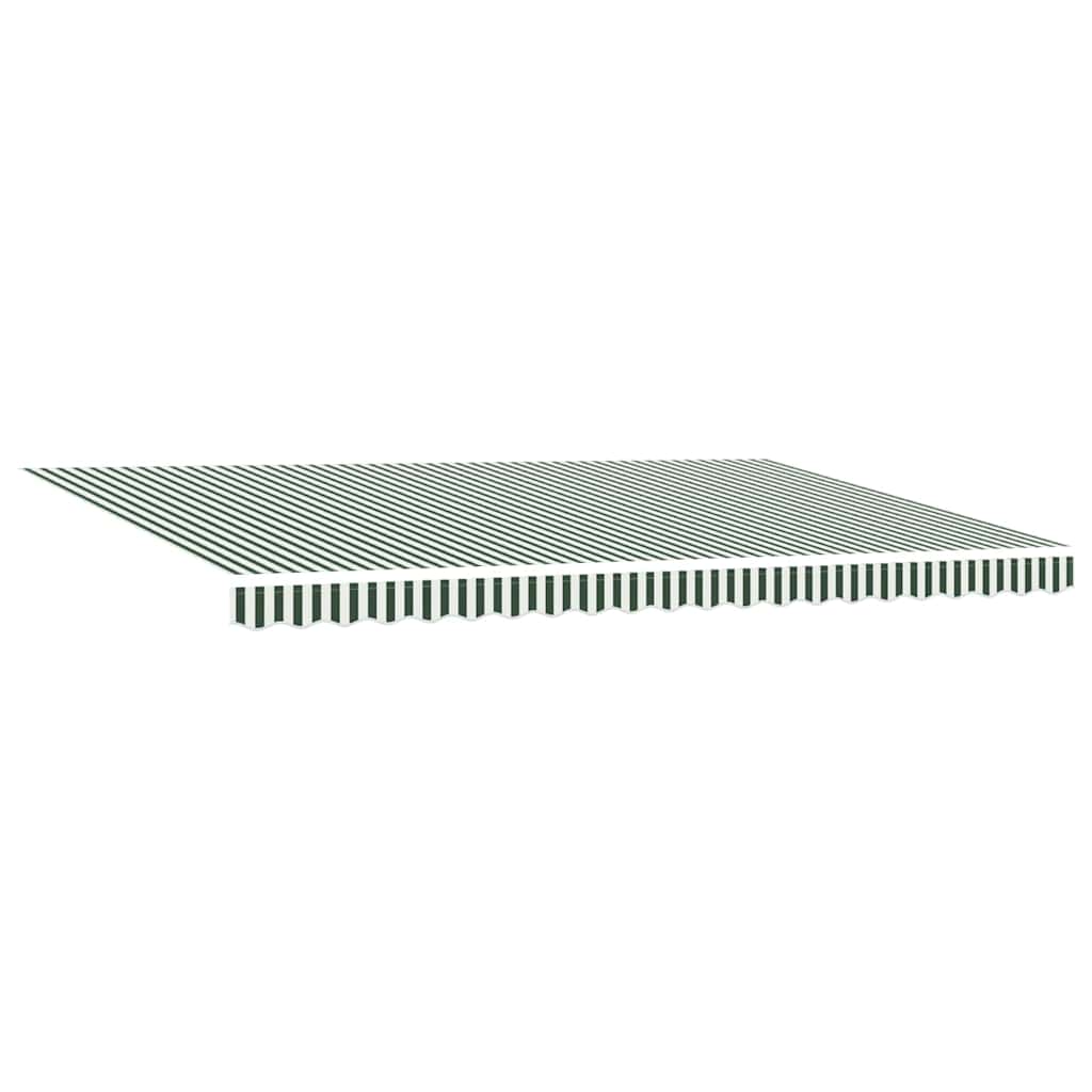 vidaXL Retractable Awning Green and White 500 x 300 cm