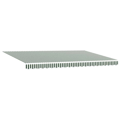 vidaXL Retractable Awning Green and White 500 x 300 cm