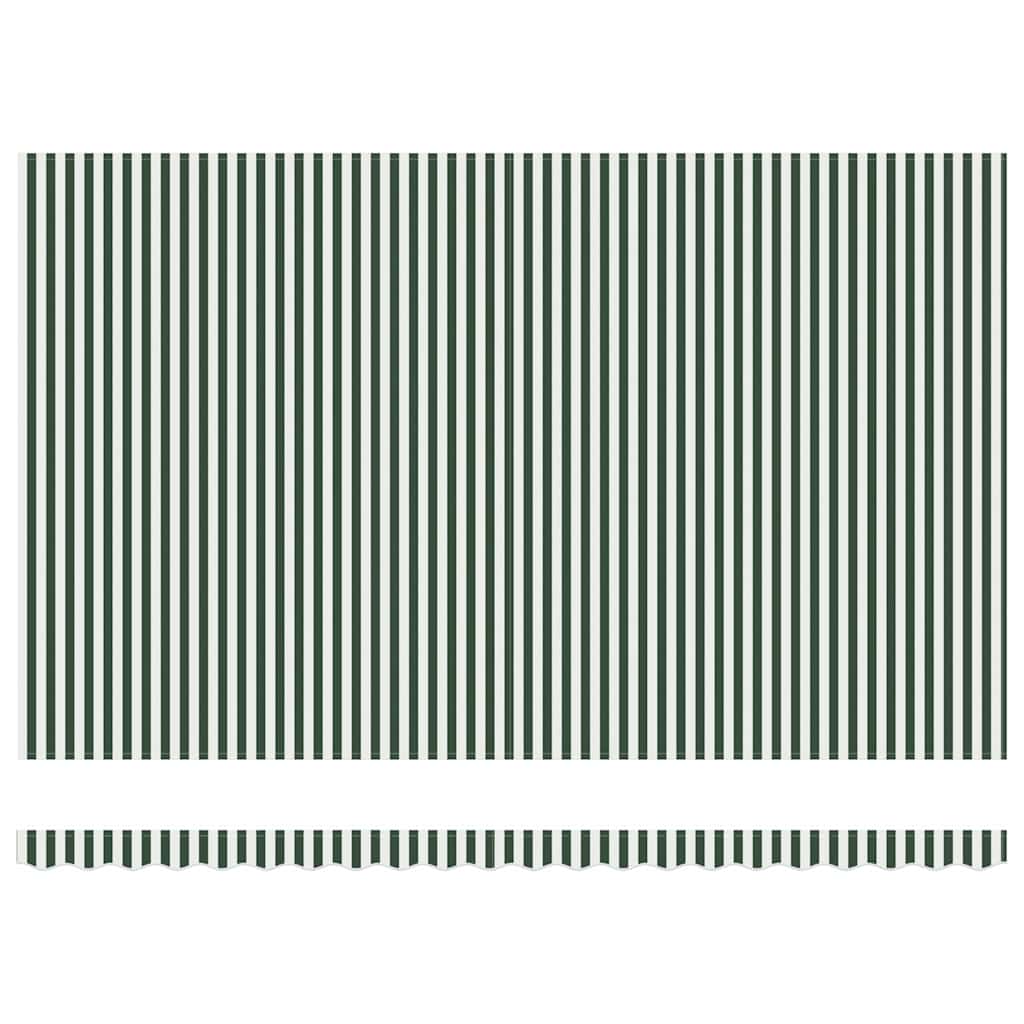 vidaXL Retractable Awning Green and White 500 x 300 cm