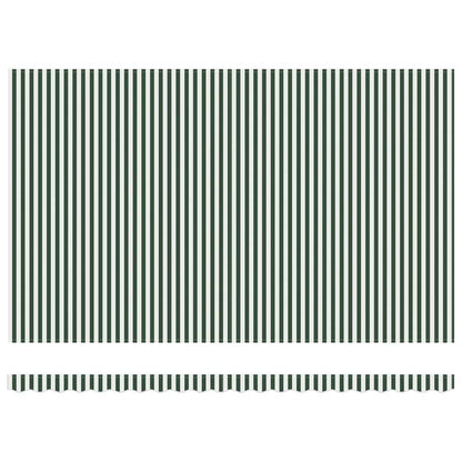 vidaXL Retractable Awning Green and White 500 x 300 cm
