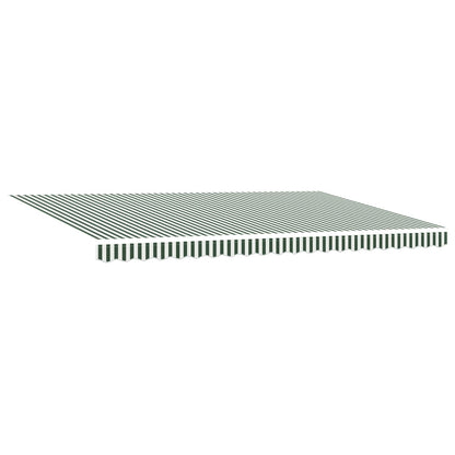vidaXL Retractable Awning Green and White 500 x 300 cm