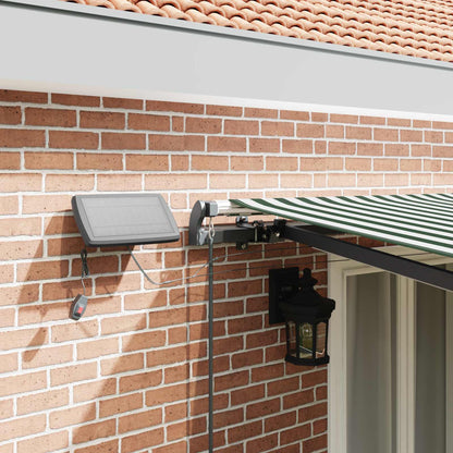 vidaXL Retractable Awning Green and White 500 x 300 cm