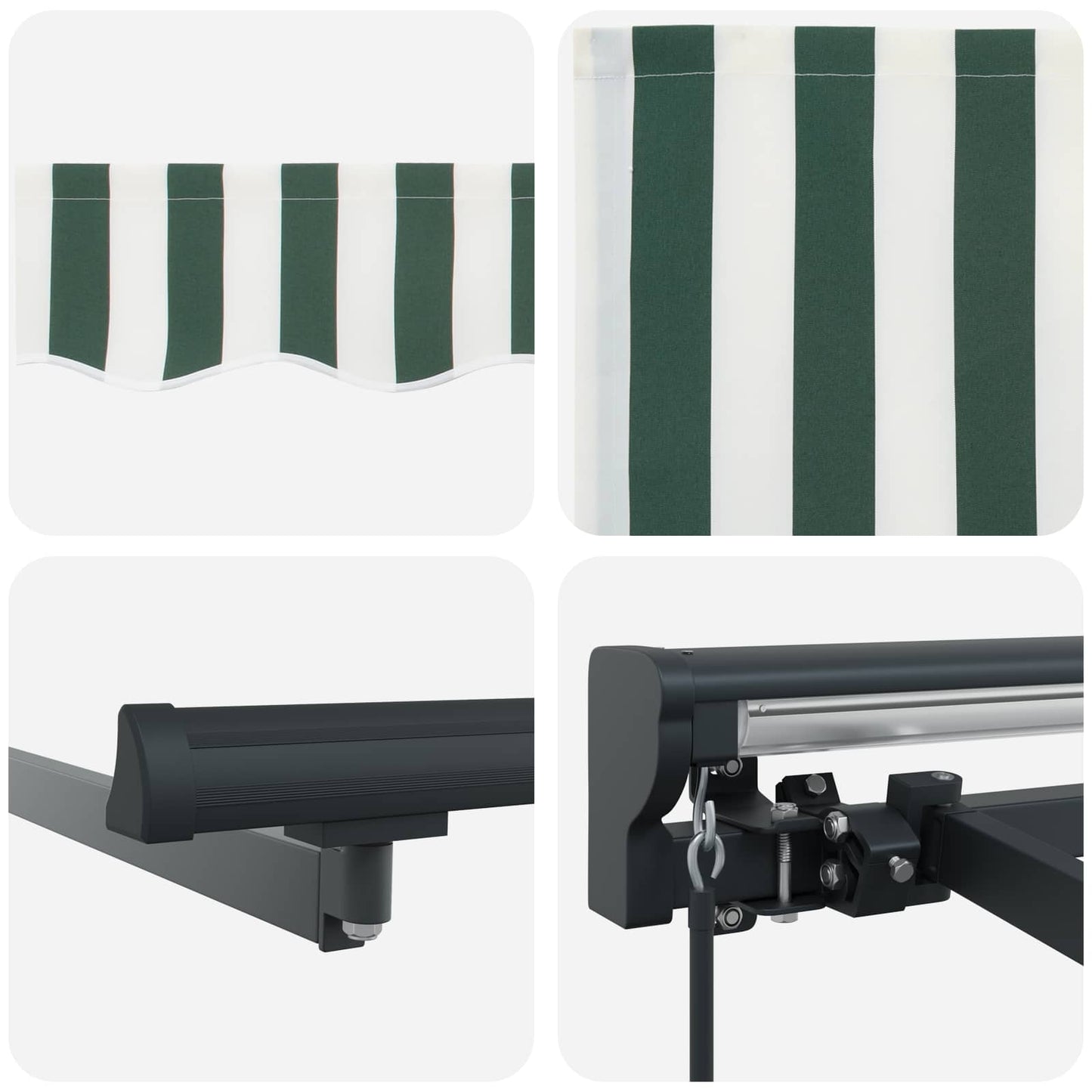 vidaXL Awning Frame Green and White 500 x 300 cm