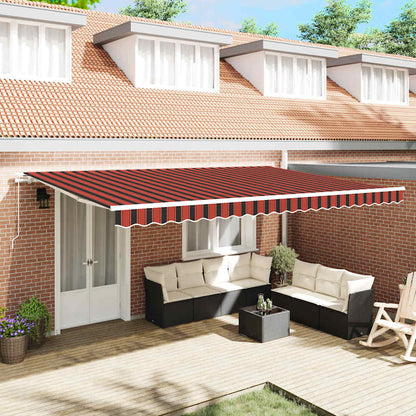 vidaXL Retractable Awning Orange and Brown 500 x 350 cm