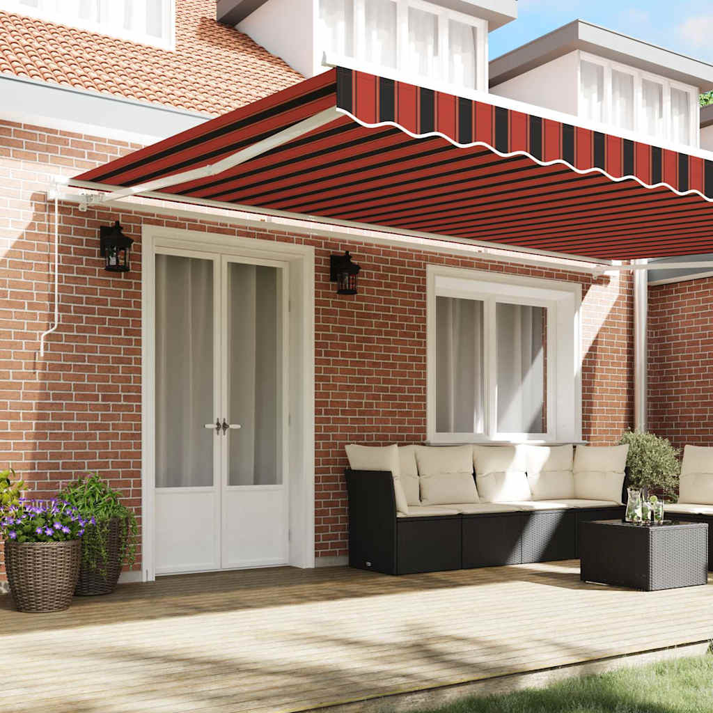 vidaXL Retractable Awning Orange and Brown 500 x 350 cm
