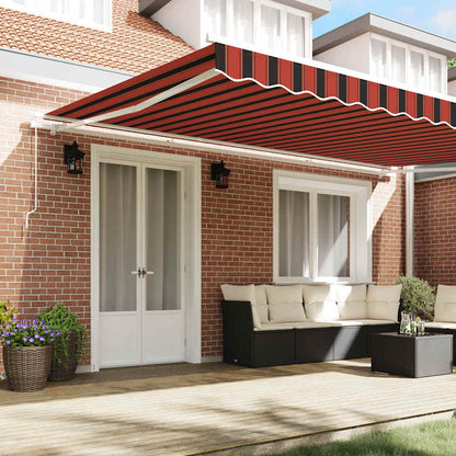 vidaXL Retractable Awning Orange and Brown 500 x 350 cm