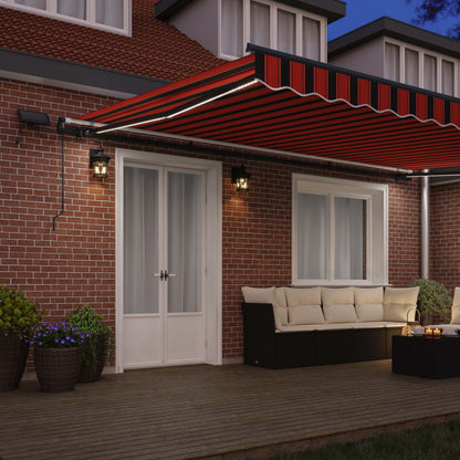 vidaXL Retractable Awning Orange and brown 500 x 350 cm
