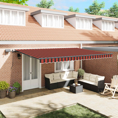 vidaXL Retractable Awning Orange and brown 500 x 350 cm