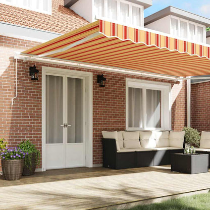 vidaXL Retractable Awning Retractable Yellow and Orange 500 x 350 cm