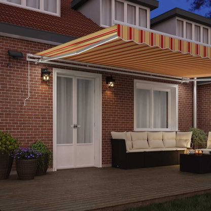 vidaXL Retractable Awning Yellow and Orange 500 x 350 cm