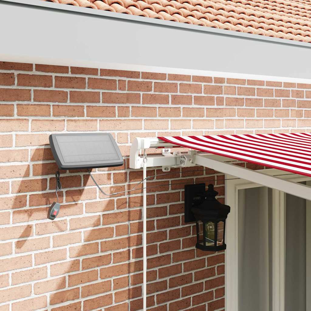vidaXL Retractable Awning Red and White 500 x 350 cm