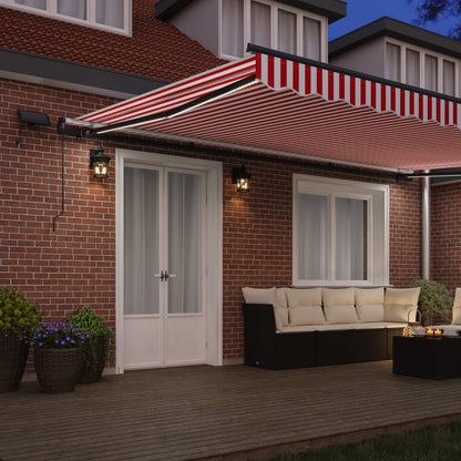 vidaXL Retractable Awning Red and White 500 x 350 cm