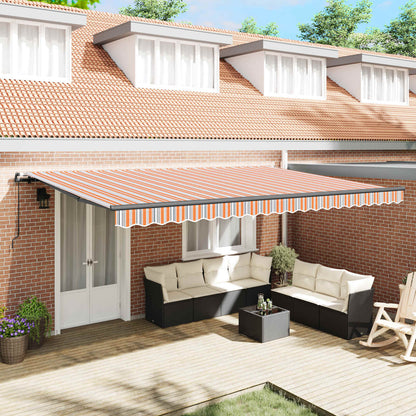 vidaXL Retractable Awning Multicolour 500 x 350 cm