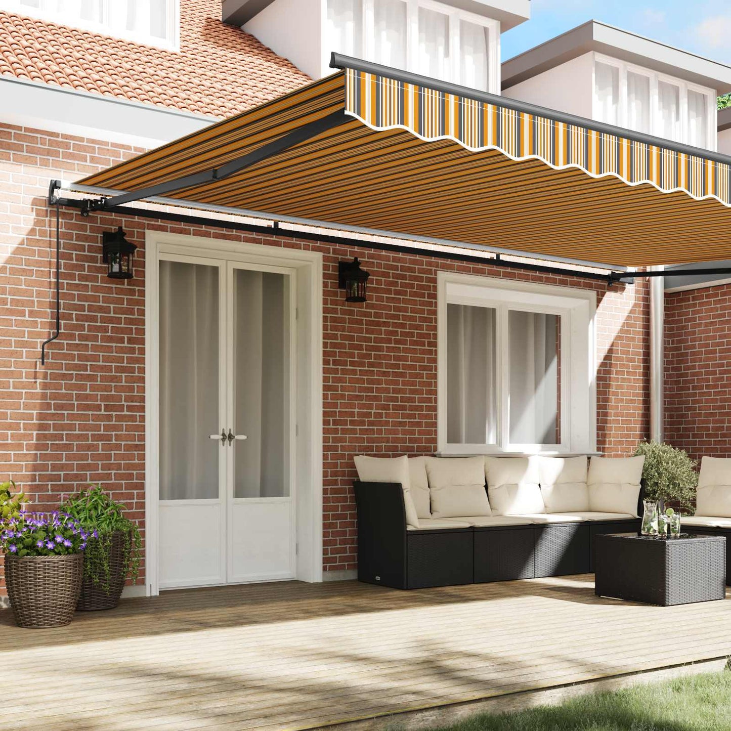 vidaXL Retractable Awning Multicolour 500 x 350 cm