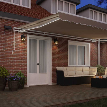 vidaXL Retractable Awning Beige 500 x 350 cm Fabric and Aluminium