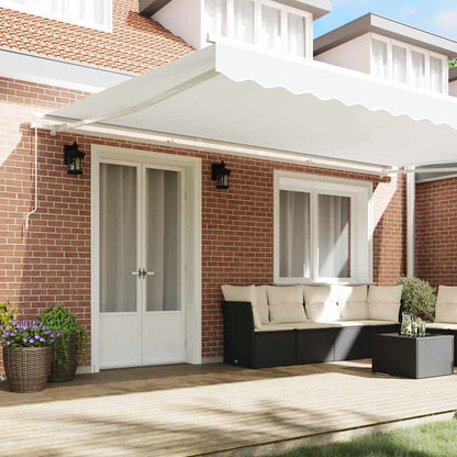 vidaXL Retractable Awning White 500 x 350 cm Polyester and Aluminium