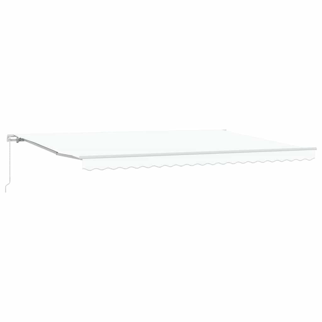vidaXL Retractable Awning White 500 x 350 cm Polyester and Aluminium