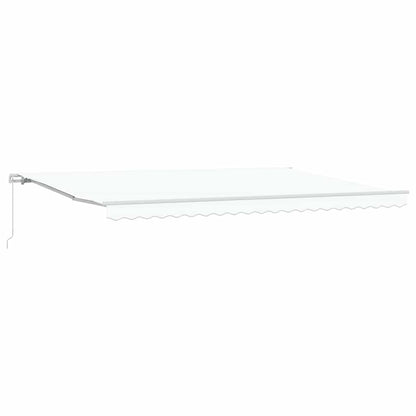 vidaXL Retractable Awning White 500 x 350 cm Polyester and Aluminium