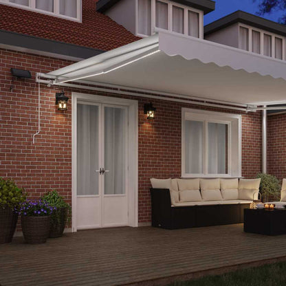 vidaXL Retractable Awning White 500 x 350 cm Fabric and Aluminium