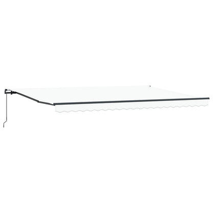 vidaXL Retractable Awning White 500 x 350 cm Polyester and Aluminium