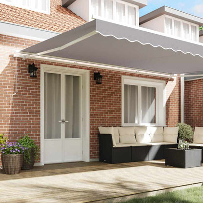 vidaXL Retractable Awning Light Grey 500 x 350 cm