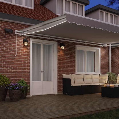 vidaXL Retractable Awning Light Grey 500 x 350 cm Fabric and Aluminium