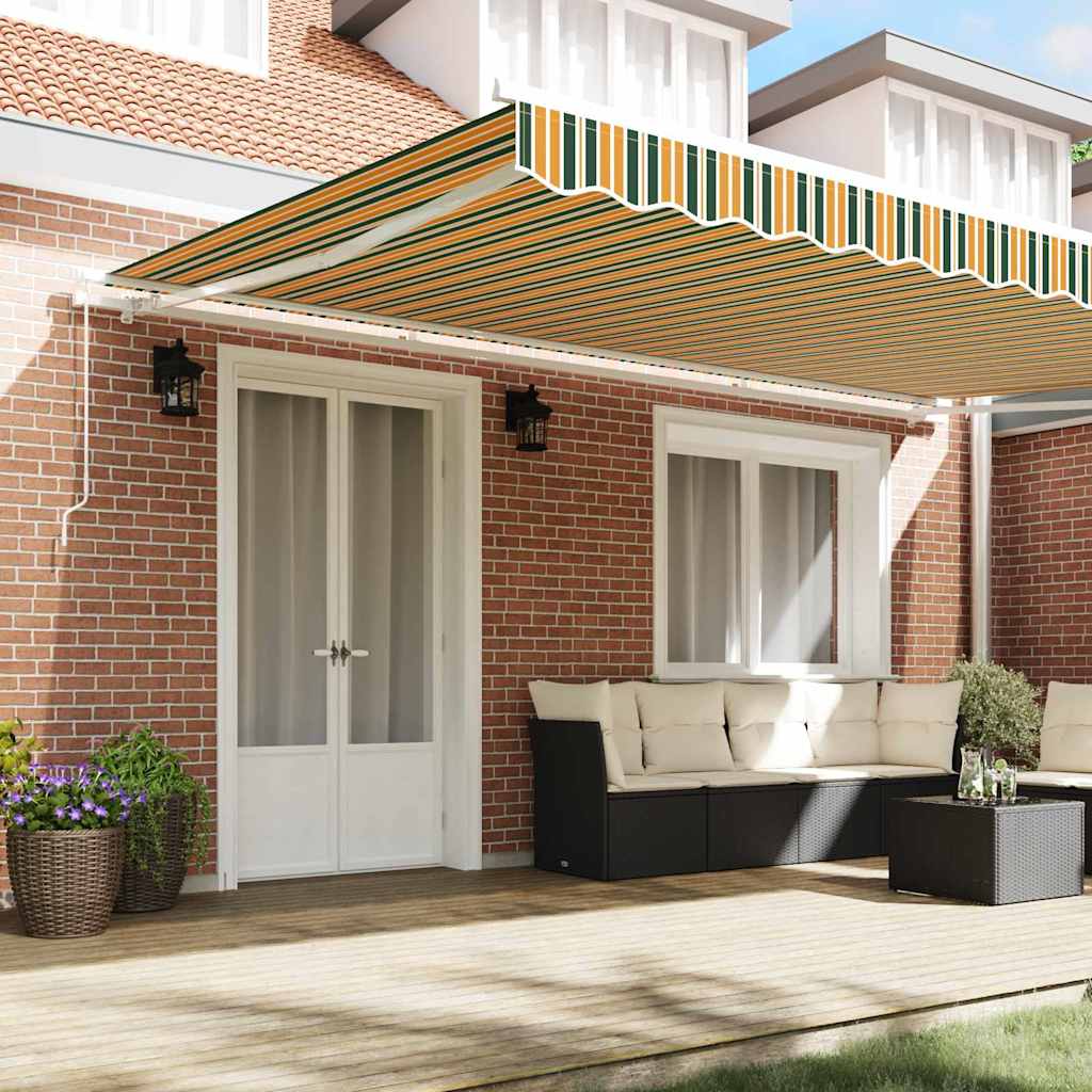 vidaXL Retractable Awning Manual Multicolour 500 x 350 cm