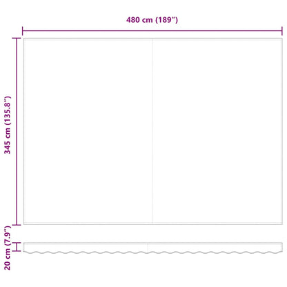 vidaXL Retractable Awning Manual Multicolour 500 x 350 cm