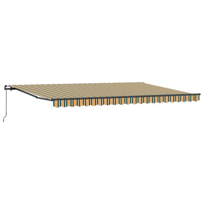 vidaXL Retractable Awning Green and yellow 500 x 350 cm
