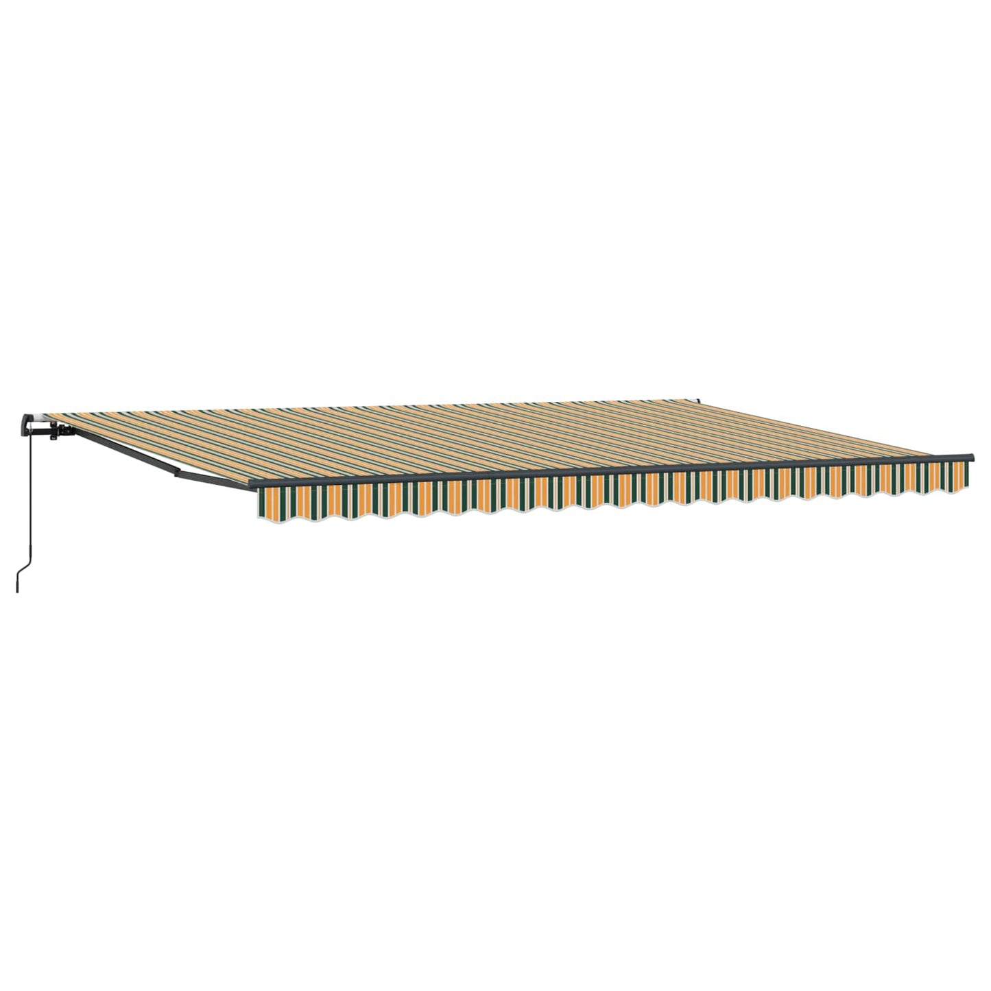 vidaXL Retractable Awning Green and yellow 500 x 350 cm