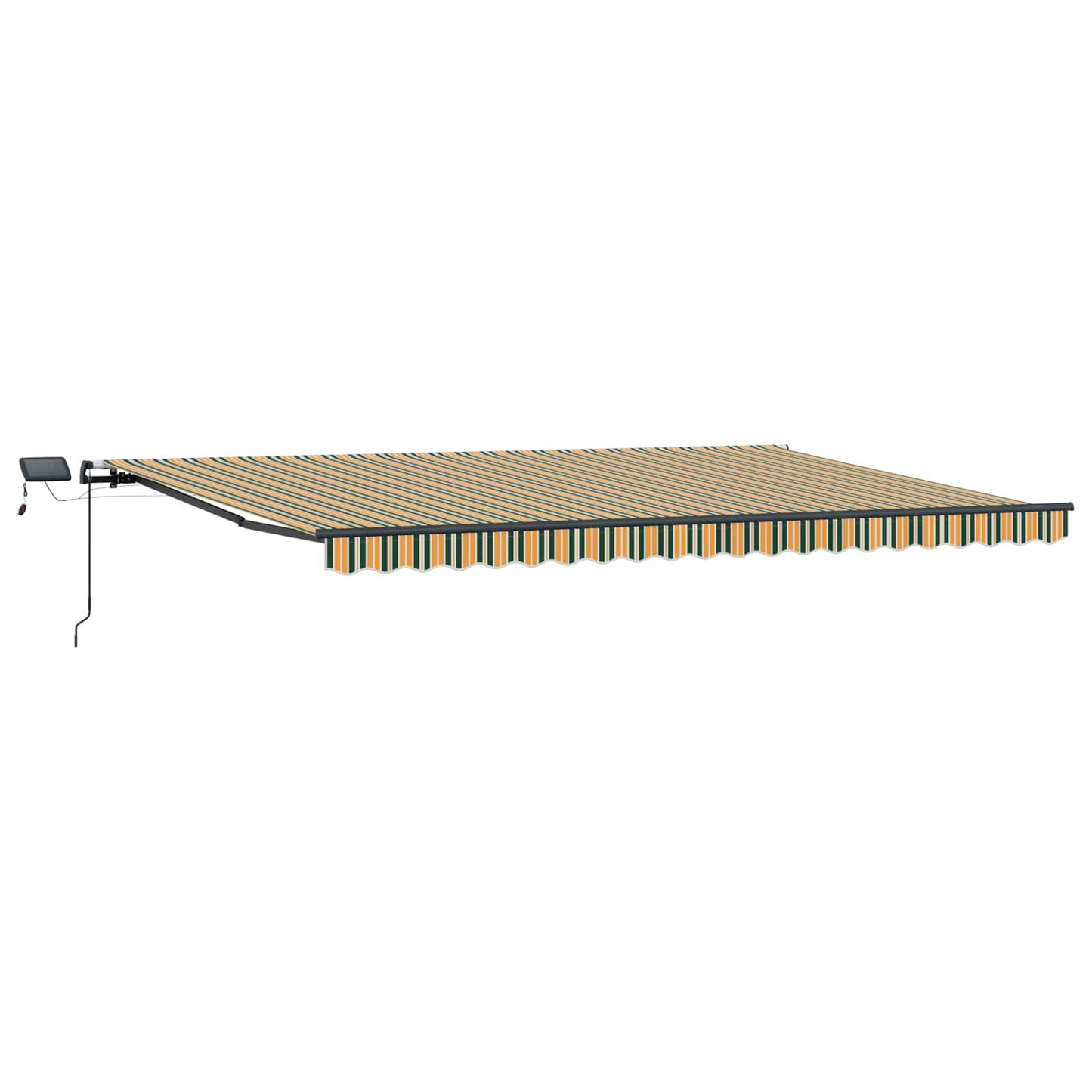 vidaXL Retractable Awning Green and yellow 500 x 350 cm