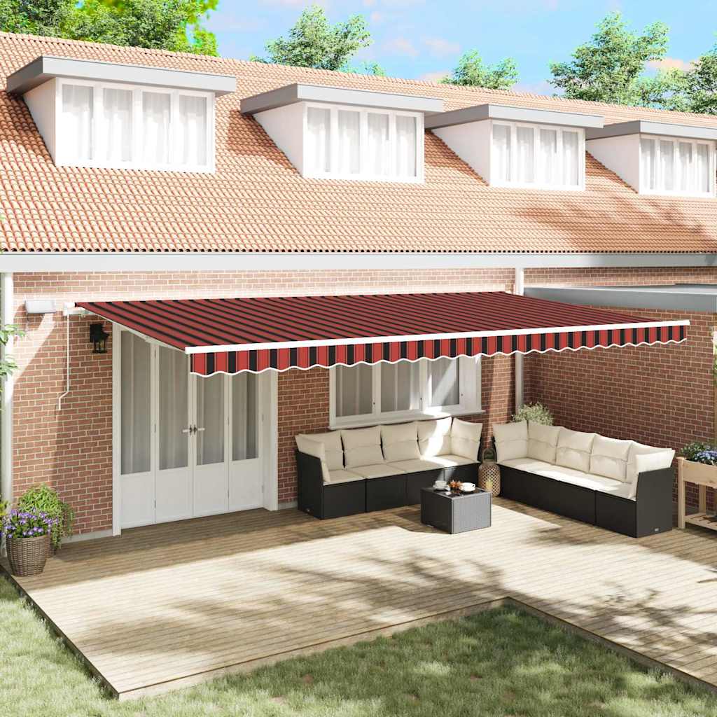 vidaXL Retractable Awning Orange and brown 600 x 300 cm