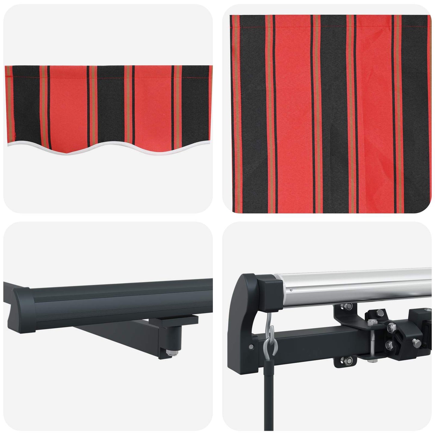 vidaXL Retractable Awning Orange and brown 600 x 300 cm
