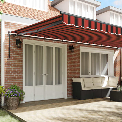 vidaXL Retractable Awning Orange and brown 600 x 300 cm