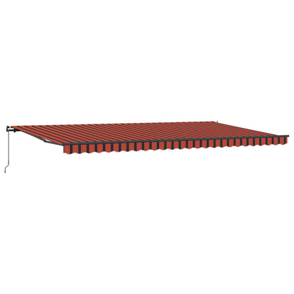 vidaXL Retractable Awning Orange and brown 600 x 300 cm