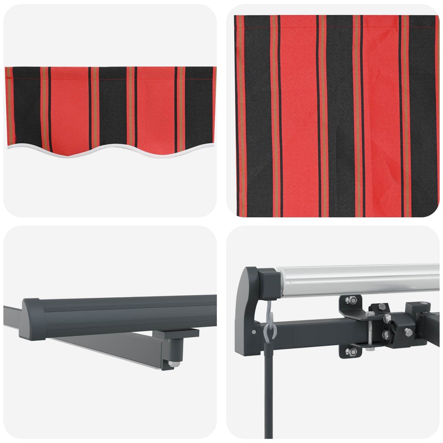 vidaXL Retractable Awning Orange and brown 600 x 300 cm Fabric